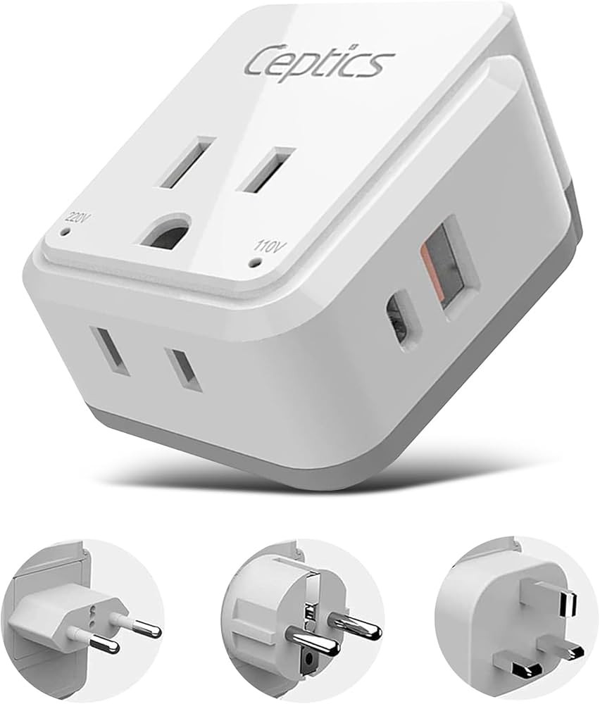 Amazon.com: Ceptics European Plug Travel Adapter Set, 20W PD & QC, Safe Dual USB & USB-C - 2 USA ... | Amazon (US)