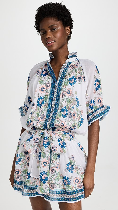 Blouson Dress in Rose Border Print | Shopbop