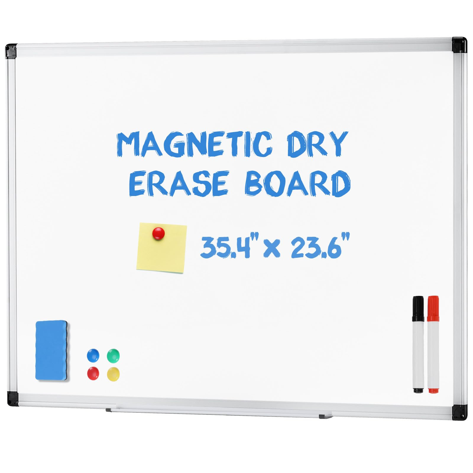 DUMOS Magnetic White Board Kit for Wall 36" x 24", Dry Erase Board with 1 Dry Eraser & 2 Multicol... | Amazon (US)