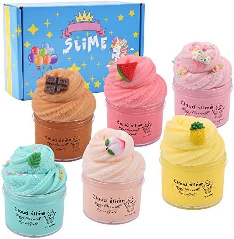 6 Pack Upgrade Cloud Slime Kits with Peach ,Watermelon,Mint Leaf Cloud Slime ,Pineapple, Candy Ca... | Amazon (US)