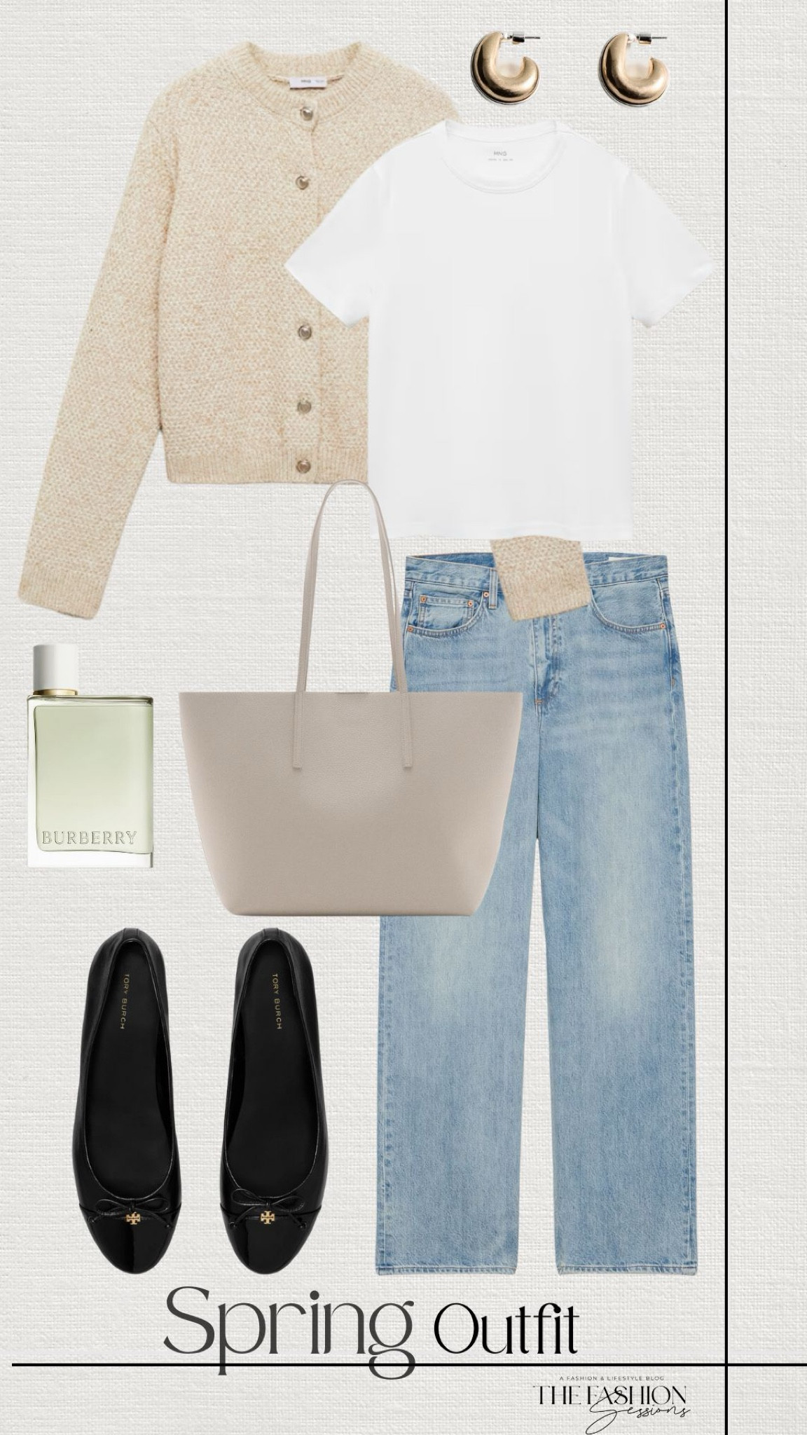 Spring Outfit | Cardigan | Denim Jeans | Ballet Flats | Tote Bag | Burberry 

#LTKSeasonal #LTKShoeCrush #LTKStyleTip