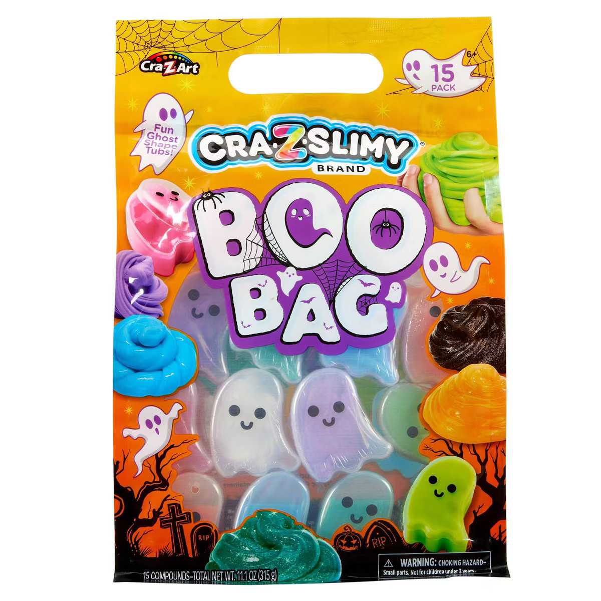 Cra-Z-Slimy Halloween Boo Bag Party - 15pk: Includes 5 Colors, Creativity Focused, Slimes & Putti... | Target