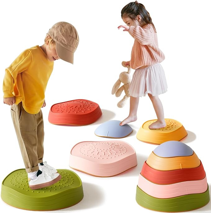 Tiny Land Stepping Stones for Kids, 5pcs Non-Slip Toddler Stepping Stones, Sensory Stepping Stone... | Amazon (US)