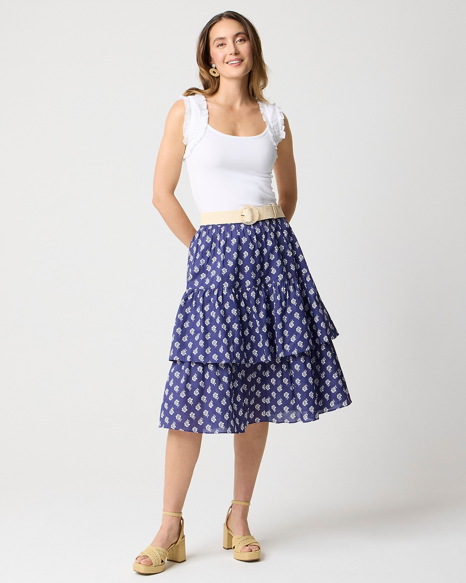 Tiered midi skirt | J.Crew Factory