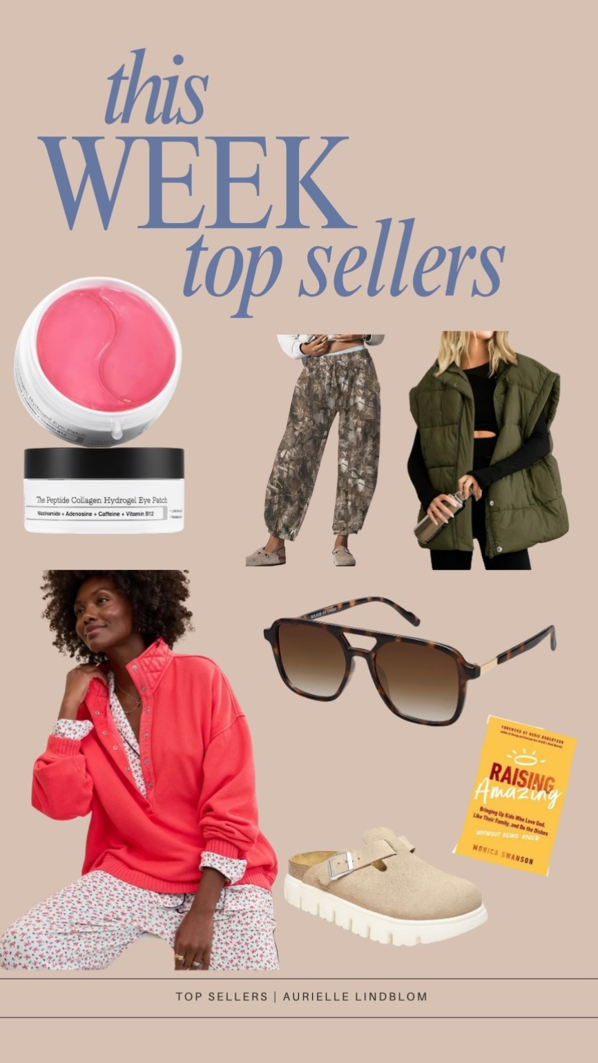 This weeks best sellers ! And lots are on sale right now. 

#books #oversizedvest #sunglasses #americaneagle #cosrx #eyepatches #momlife #bestsellers

#LTKGiftGuide #LTKCyberWeek #LTKmomlife