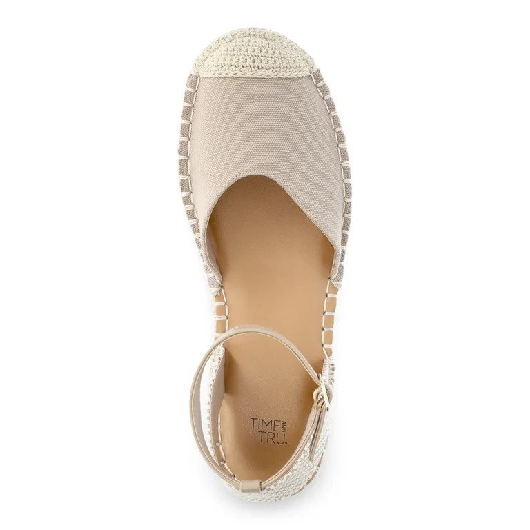 Time and Tru Women's Ankle Strap Espadrilles, Sizes 6-11 | Walmart (US)