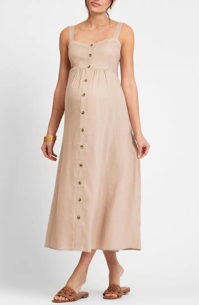 Seraphine Button Front Maternity/Nursing Midi Sundress | Nordstrom | Nordstrom