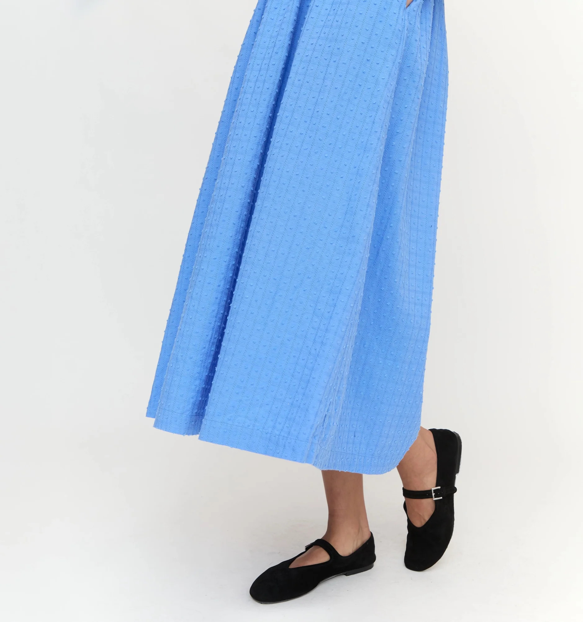 The Scarlett Nap Dress - Hydrangea Blue Textured Clip Dot | Hill House Home US