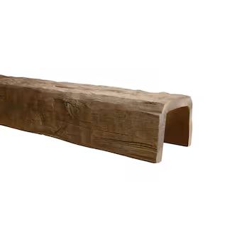 American Pro Decor 6-5/8 in. x 7-1/2 in. x 12.75 ft. Medium Oak Hand Hewn Faux Wood Beam 5APD1077... | The Home Depot