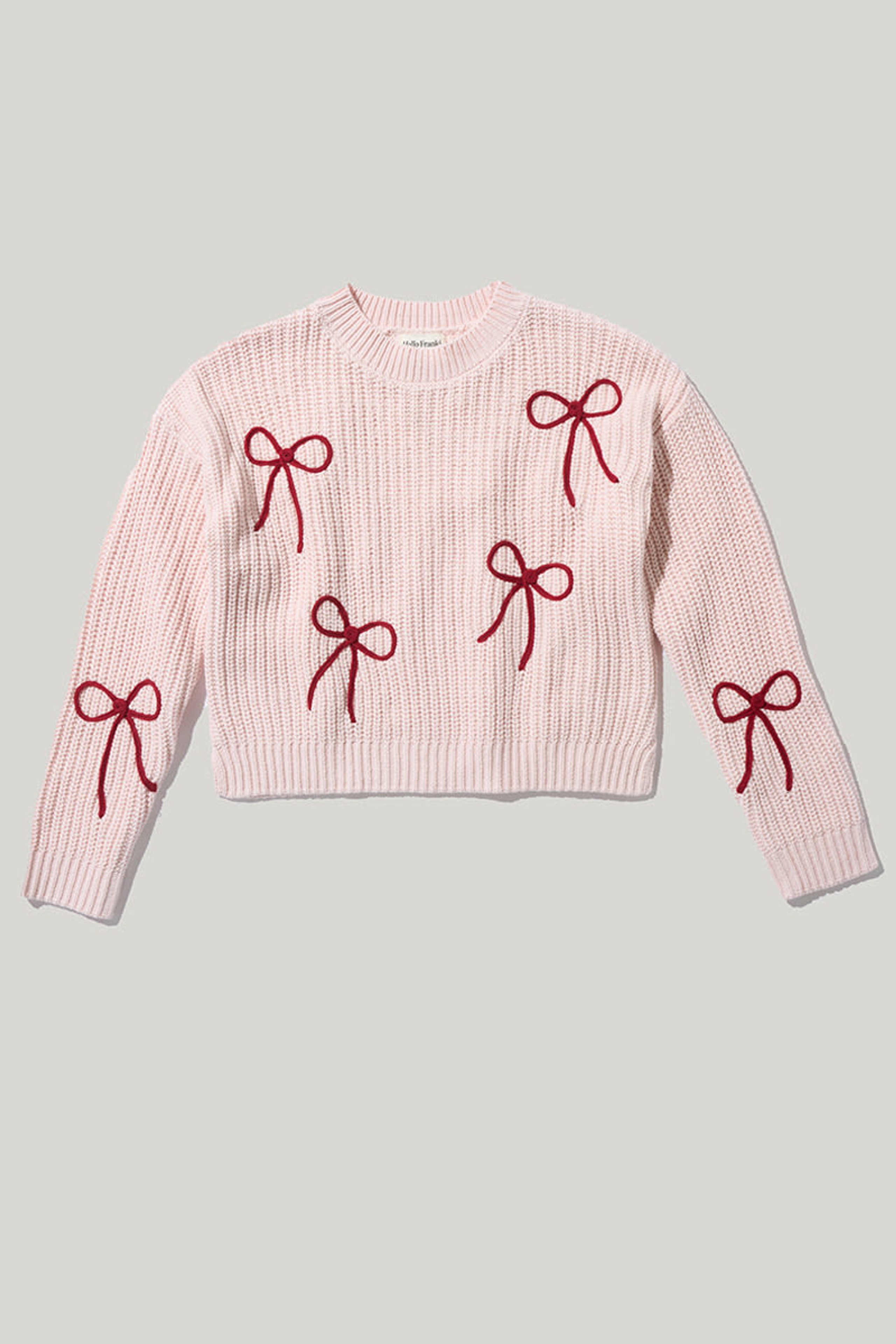 Hello Franki Bow Embellished Pullover Sweater for Girls | Francesca's