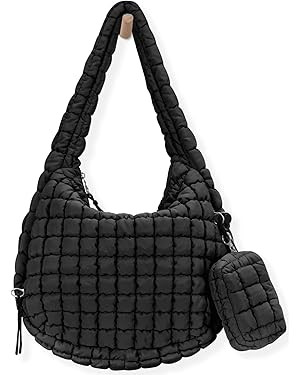 Puffer Tote Bag for Women Quilted Tote Bag Large Crossbody Bag Puffy Bag Lightweight Carryall Bag... | Amazon (US)