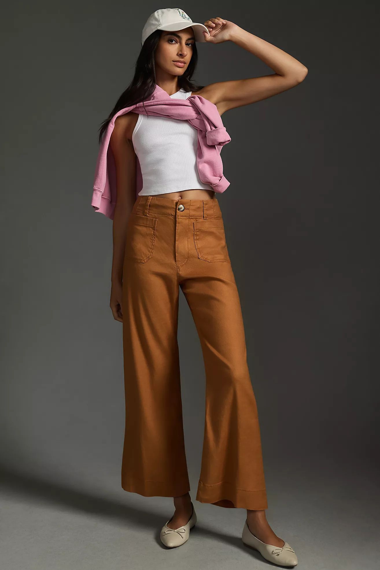 The Colette Cropped Wide-Leg Linen Pants by Maeve | Anthropologie (US)