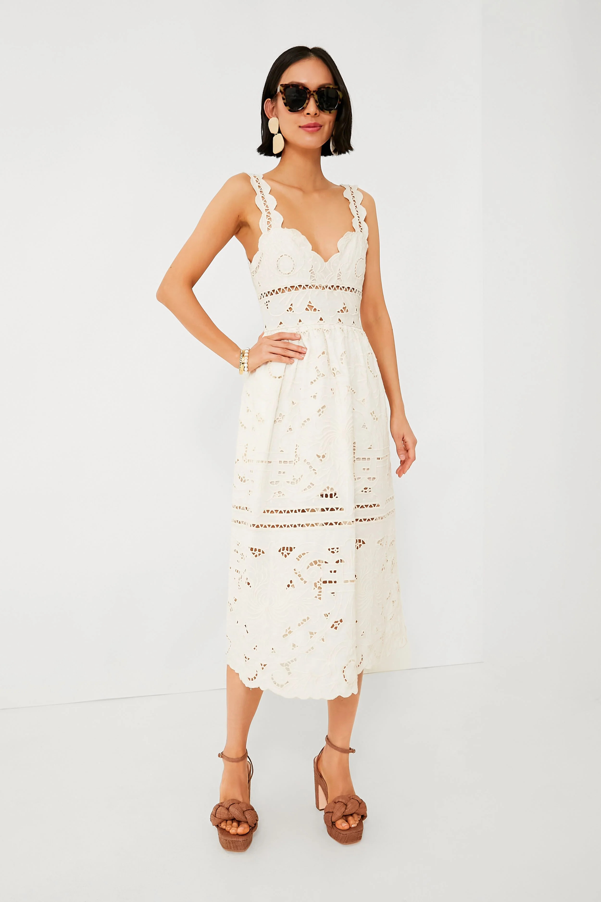 White Blaire Eyelet Sleeveless Dress 
                Sea New York | Tuckernuck (US)