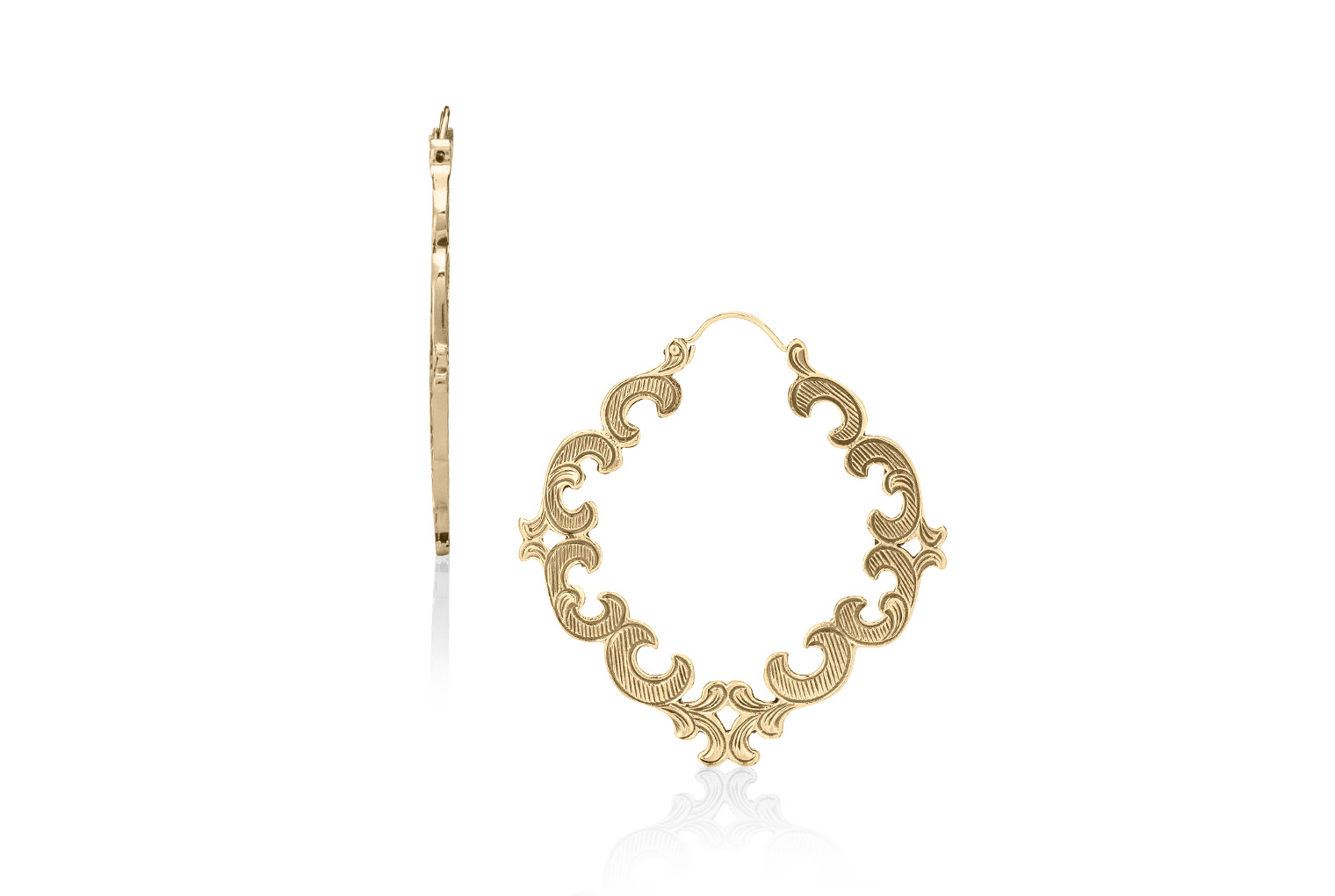 Renaissance Scrollwork Earhoops | Filigree Hoop Earrings | Mignon Faget | Mignon Faget