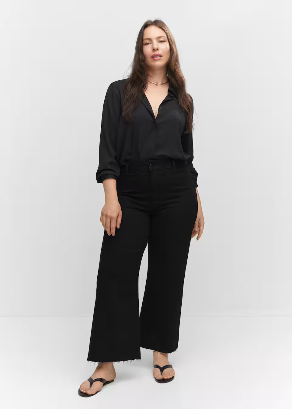 Jeans culotte high waist -  Women | Mango USA | MANGO (US)