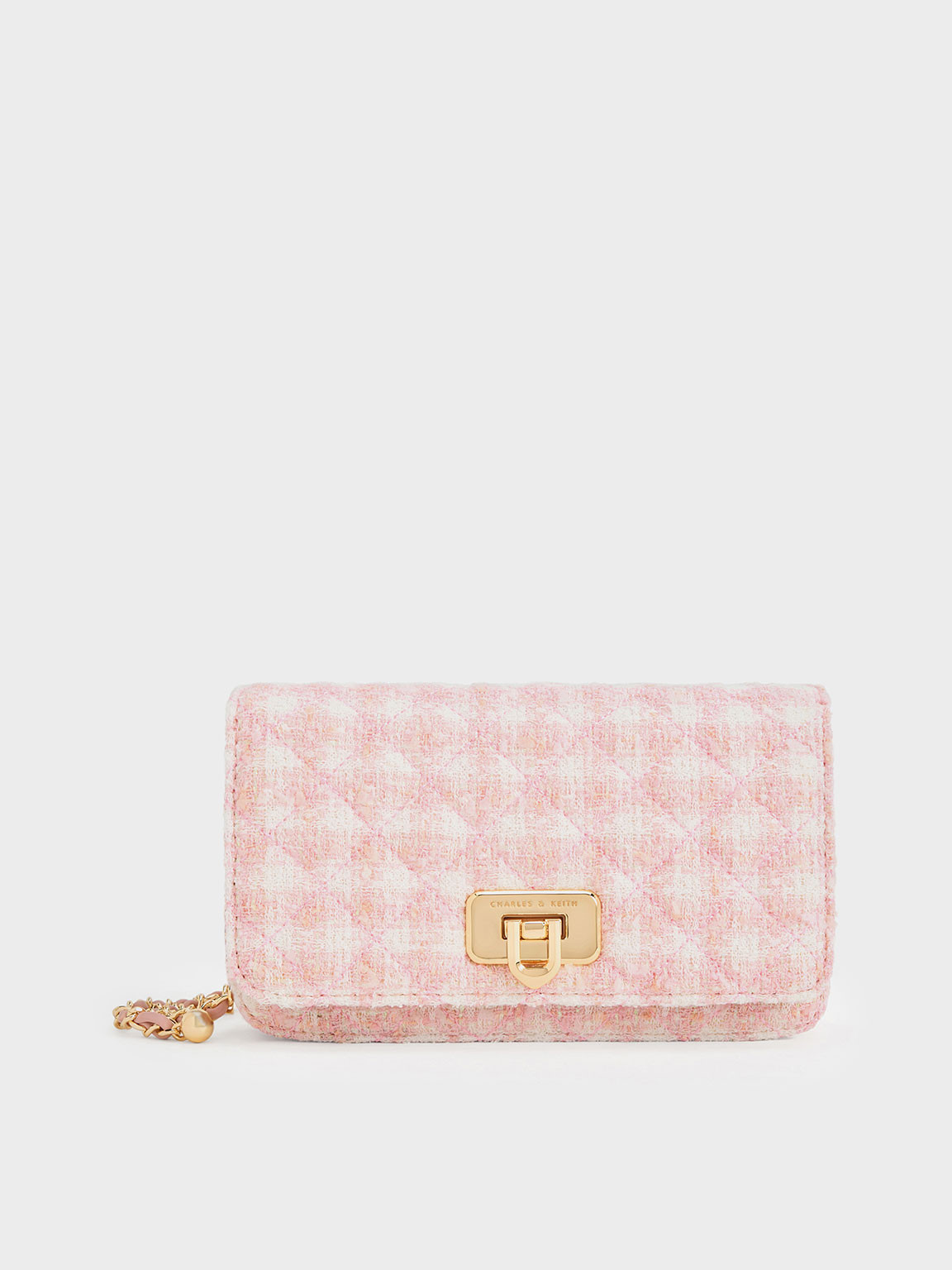 Cressida Tweed Push-Lock Clutch
    
         - Pink | Charles & Keith US