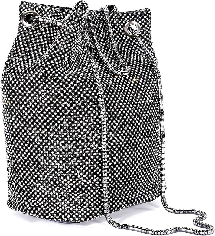 Ayliss Women's Full Rhinestones Bucket Bag Mini/Small Crossbody Shoulder Evening Shinny Bling Clu... | Amazon (US)