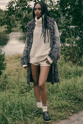 Pilcro Fringe-Collar Cardigan Sweater Jacket | Anthropologie (US)