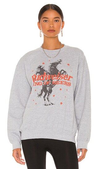 Budweiser Rider Pullover in Sport Grey | Revolve Clothing (Global)