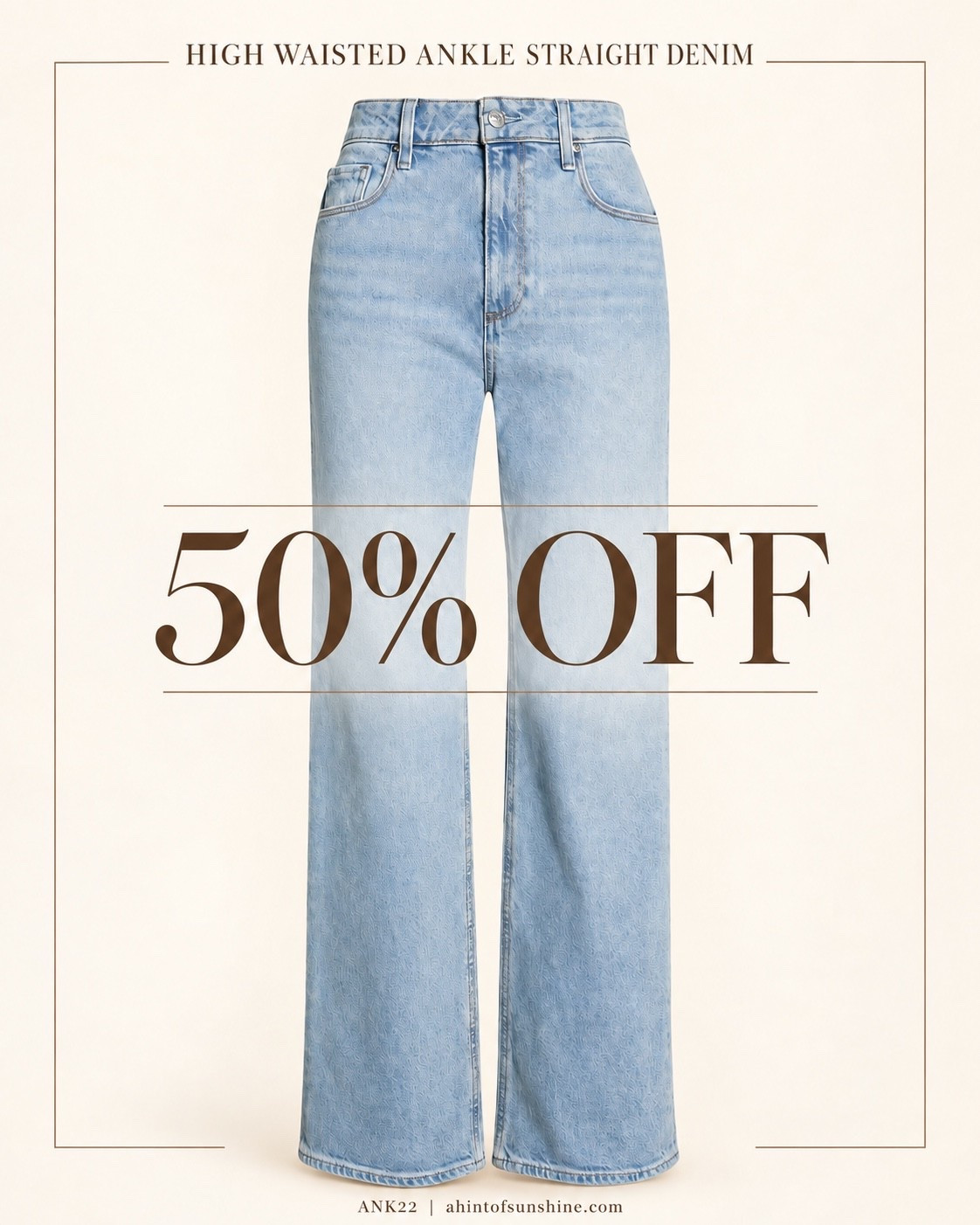 The light-wash jeans I’ll wear on repeat this fall 🤍 High-waisted, ankle-length, and straight-legged—and currently 50% off! 

#LTKFinds #LTKStyle #LTKFashion #Jeans #DenimStyle #FallFashion #EverydayStyle #FashionFinds #SaleAlert #ShopMyLook

#LTKmomlife #LTKSaleAlert #LTKOver40