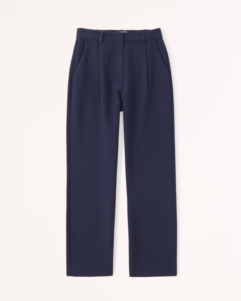 Tailored Relaxed Straight Pant | Navy Work Pants | Spring Pants Outfits | Spring Fashion 2023 | Abercrombie & Fitch (US)