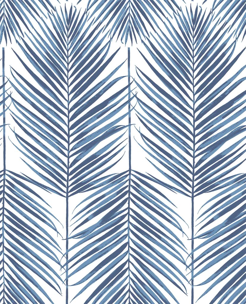 Paradise Palm Peel-and-Stick Wallpaper in Blue by NextWall – BURKE DECOR | Burke Decor