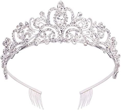 Didder Silver Crystal Tiara Crowns for Women Girls Elegant Princess Crown with Combs Tiaras for W... | Amazon (US)