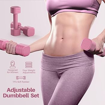 Zempox Adjustable Dumbbell Set of 2, 4 in 1 Free Weights Dumbbells Set for Women, Hand Weights fo... | Amazon (US)