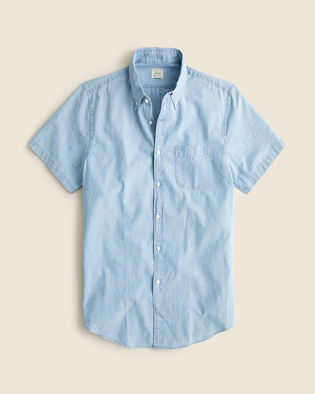 Slim short-sleeve indigo organic chambray shirt | J. Crew US