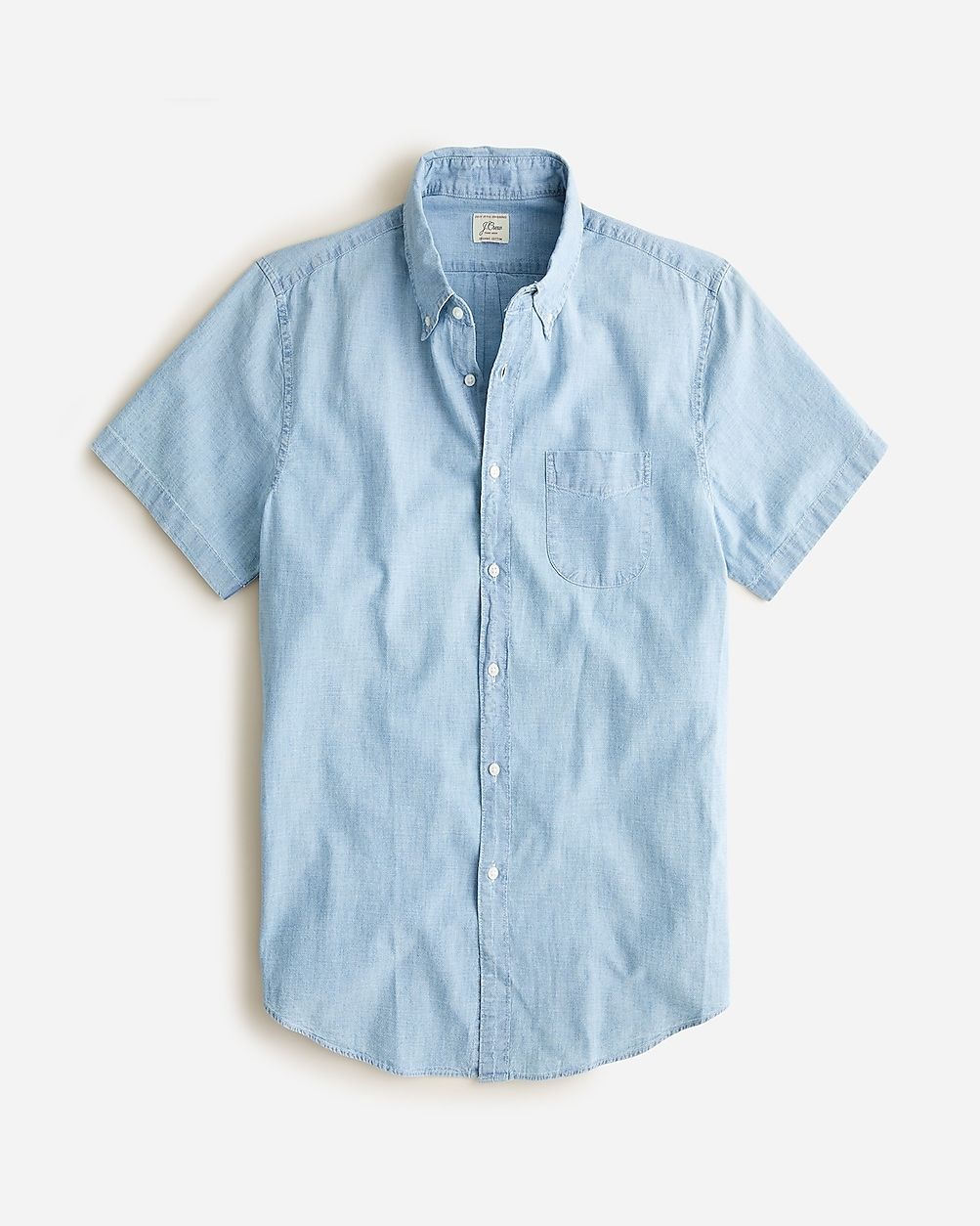 Slim short-sleeve indigo organic chambray shirt | J.Crew US