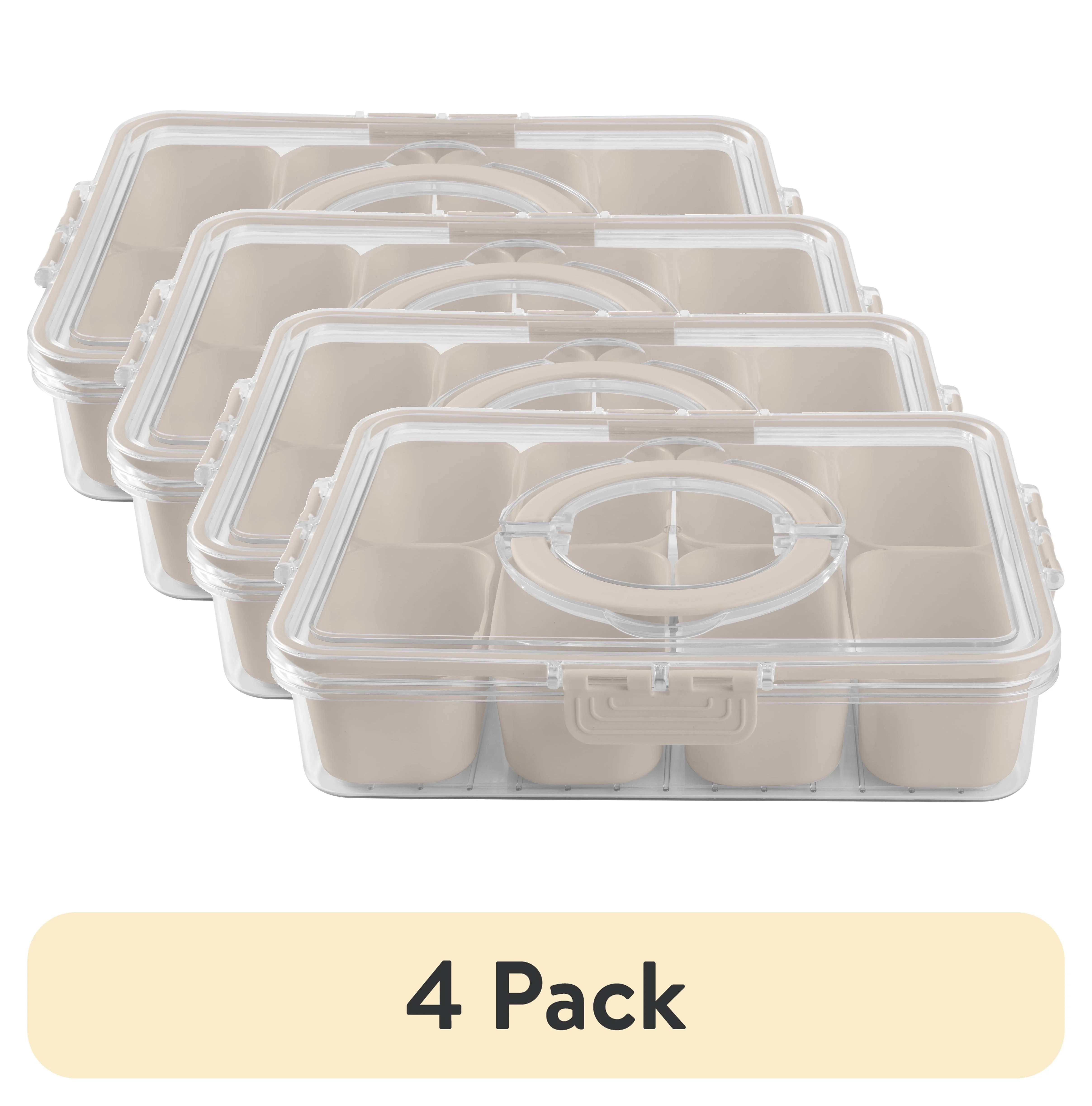 (4 pack) Cook With Color 8-Compartment Snackle Box, Charcuterie Container, Divided Serving Tray w... | Walmart (US)