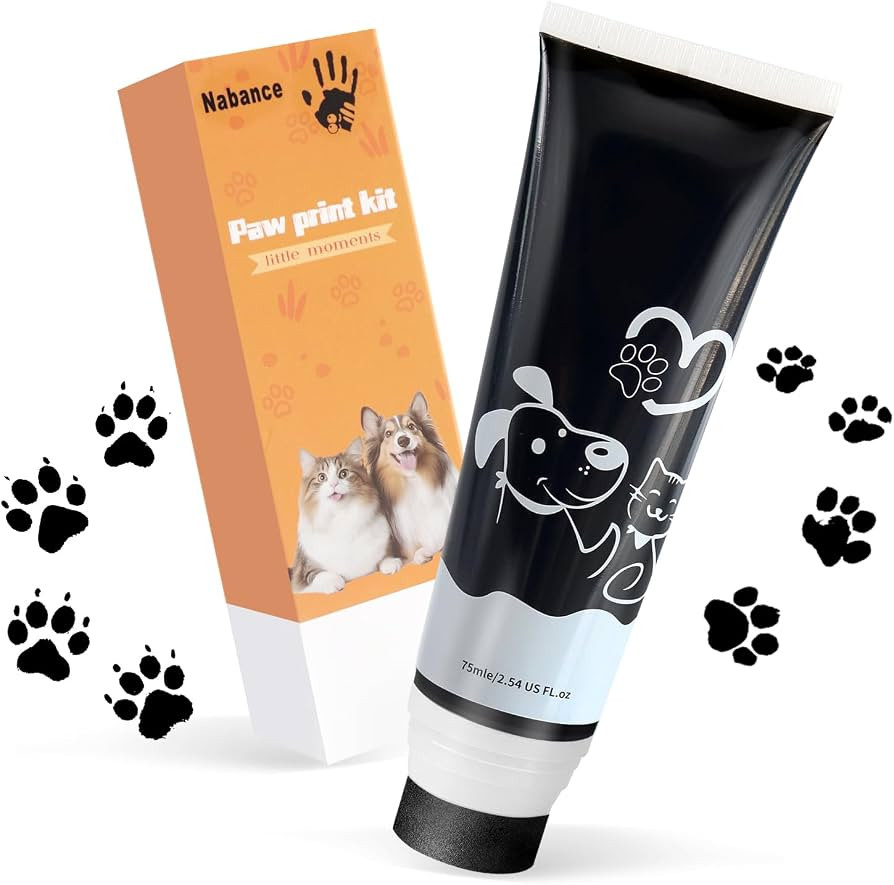 Nabance 2.54 fl oz Black Pet Paw Print Friendly Ink Paint, Dog Cat Paw Print Safe Ink, Non-Toxic ... | Amazon (US)