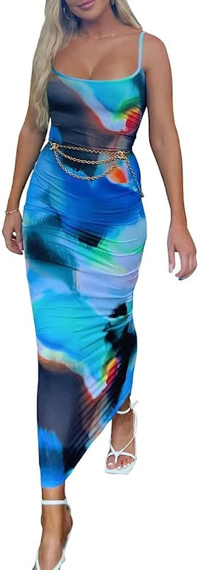 Sastianaen Womens Sexy Hollow Out Maxi Dress Sleeveless Cut Out Long Dress Backless Thigh-high Sl... | Amazon (US)