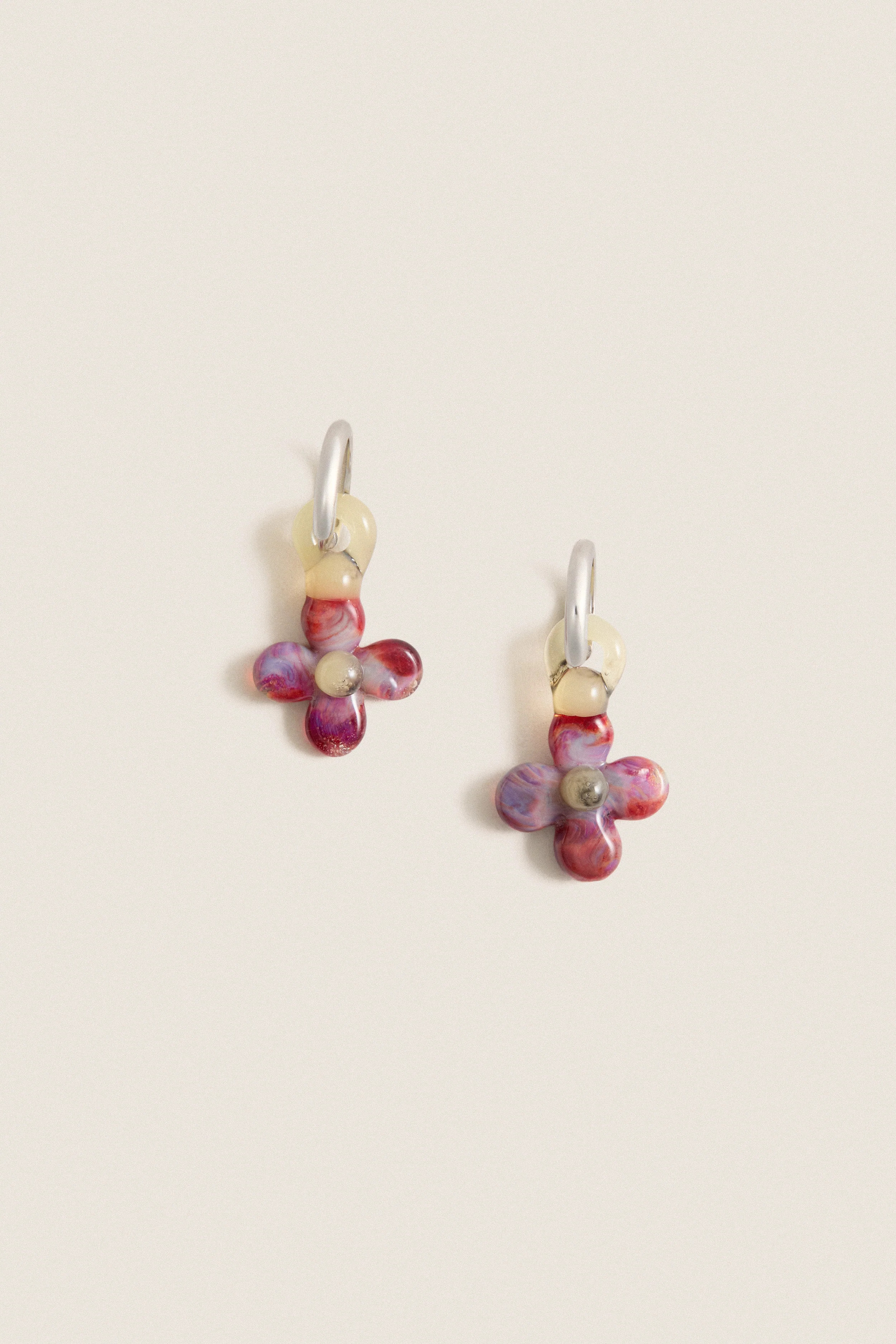 Burgundy and Yellow Glass Lita Earrings | Tuckernuck (US)