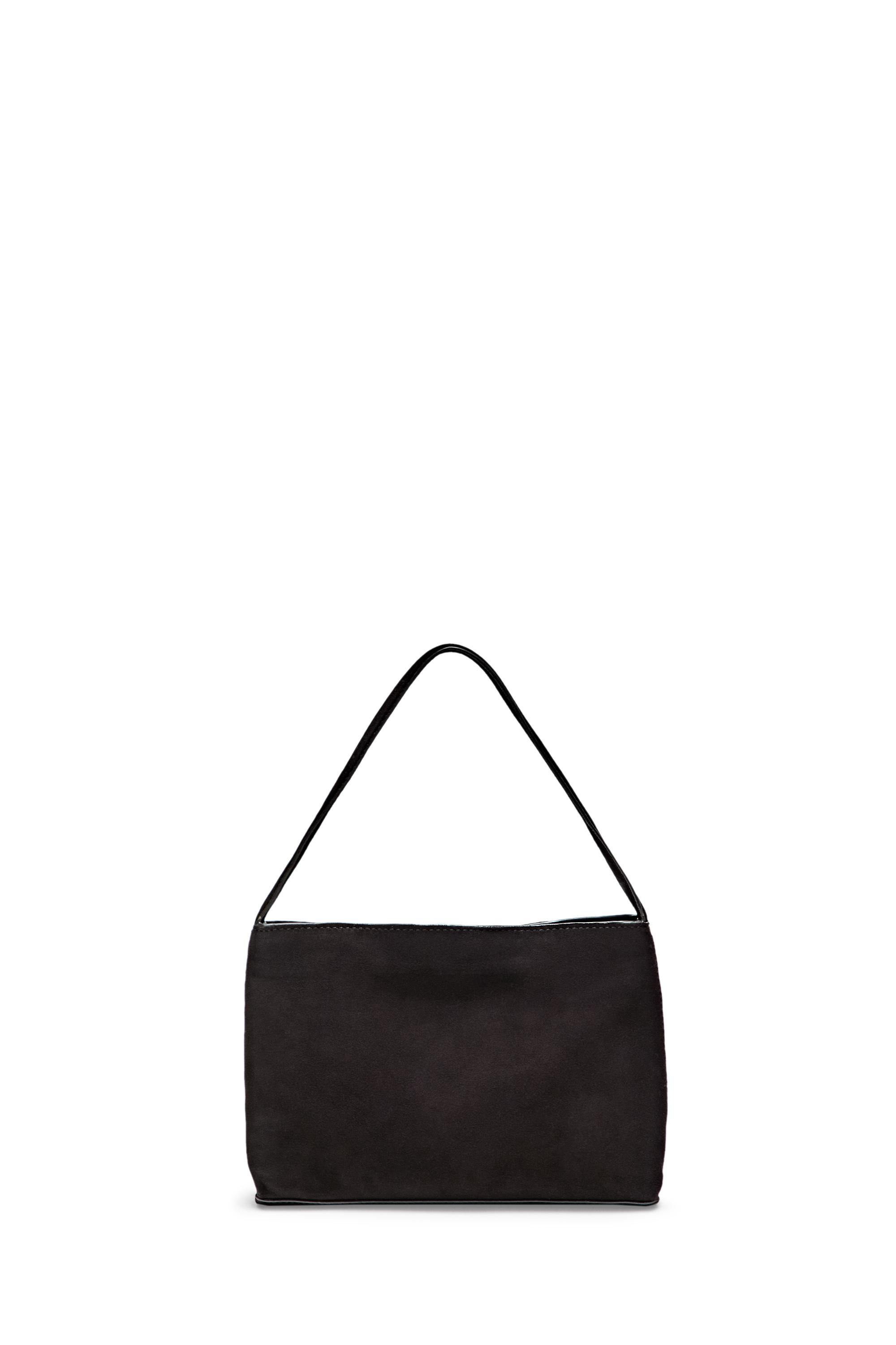 Small split suede leather shoulder bag - Chocolate | Massimo Dutti US