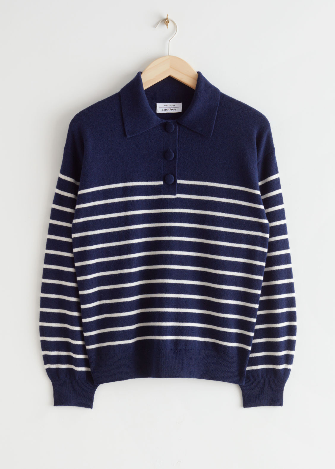 Striped Polo Knit Sweater - Blue | & Other Stories US