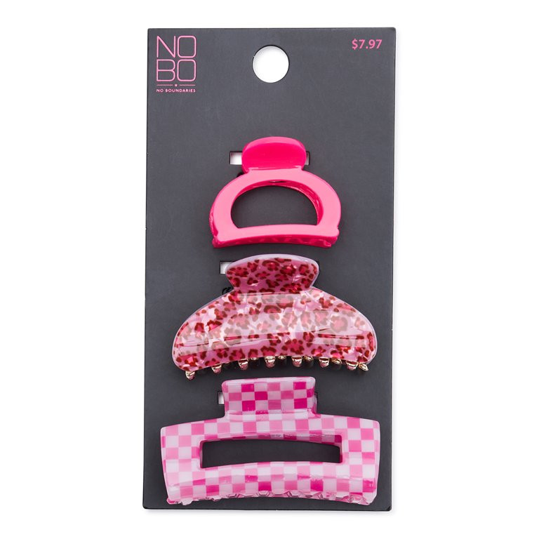 No Boundaries Juniors Claw Hair Clips, 3-Pack | Walmart (US)