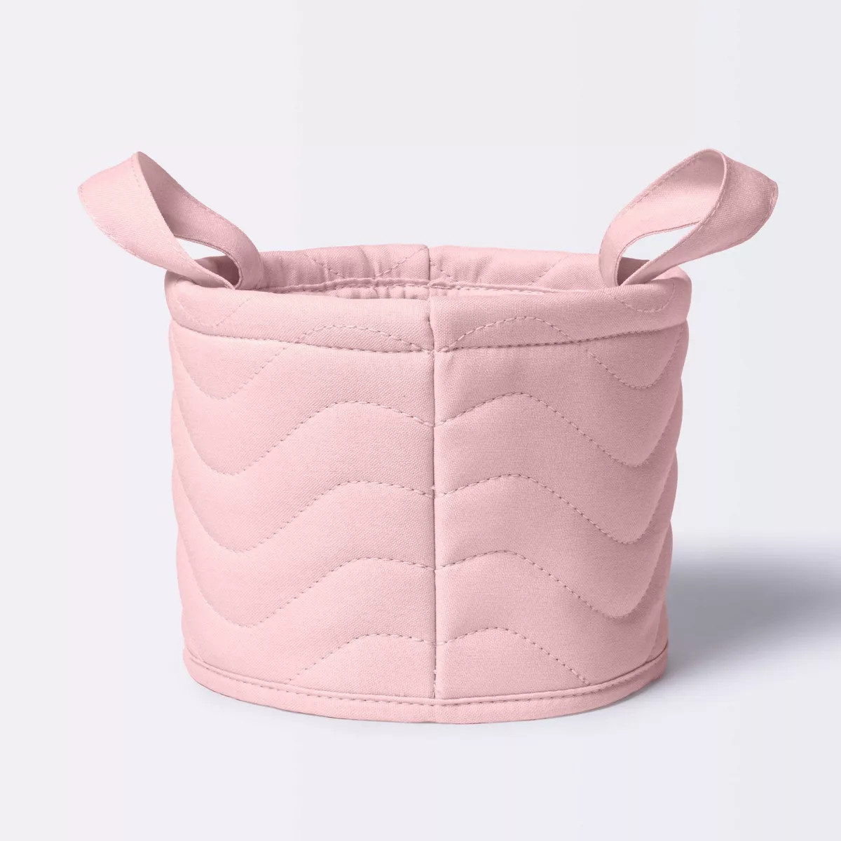 Quilted Fabric Small Round Storage Basket - Light Pink - Cloud Island™ | Target