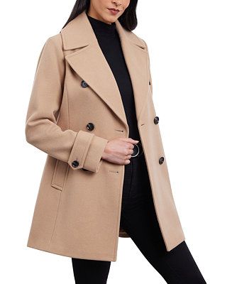 Michael Kors Women's Double-Breasted Notched-Collar Coat - Macy's | Macy's