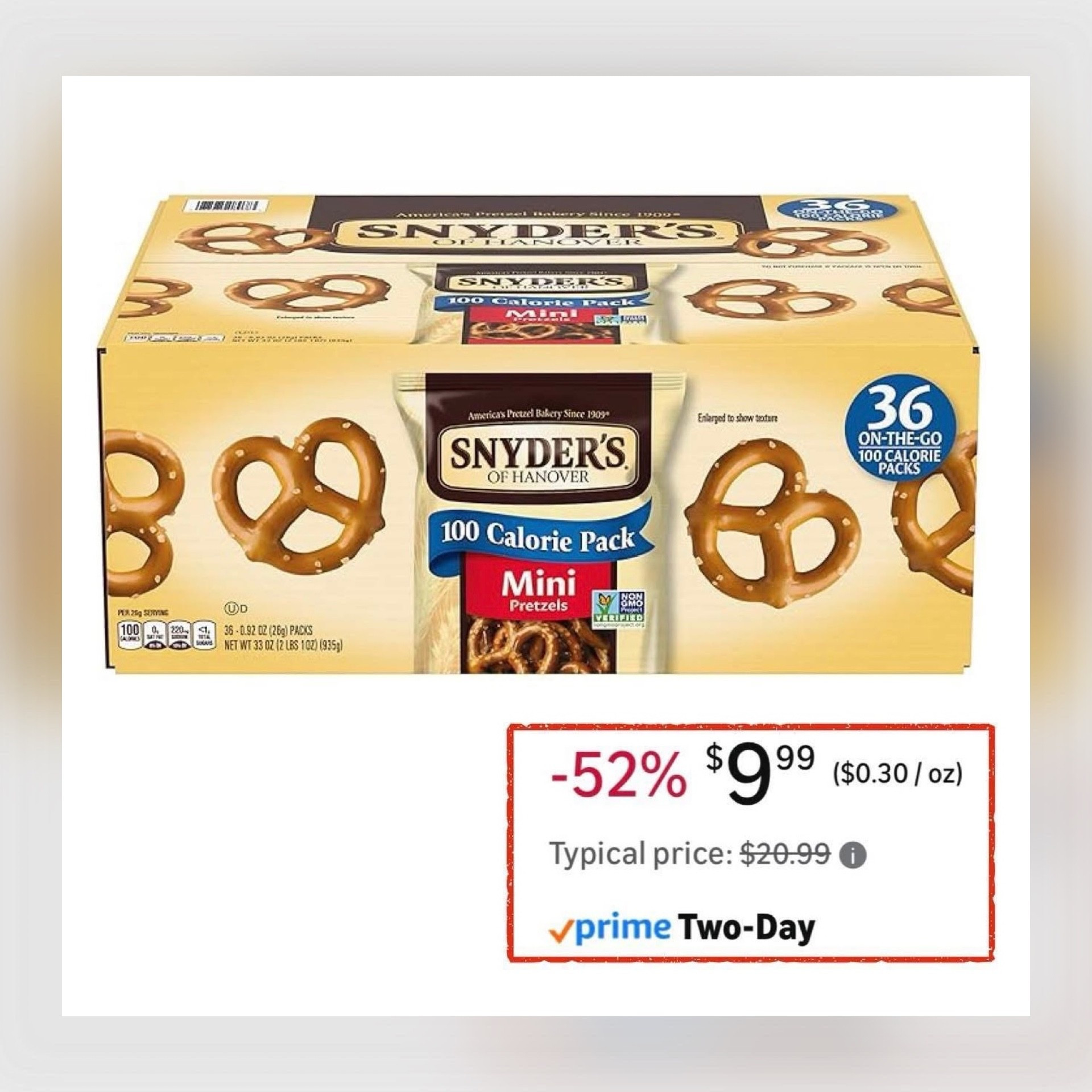Great snack deal alert!! 🚨 Amazon has 36 packs of Snyder’s Pretzel Snack Bags on sale for only $9.99 today!! This usually retails for over $20, so it’s an excellent deal price today that is rare to see. Perfect for snacking on the go, lunches, or having a healthier snack on hand if you’ll have kids home over holiday break! 

#LTKHome #LTKKids #LTKSaleAlert