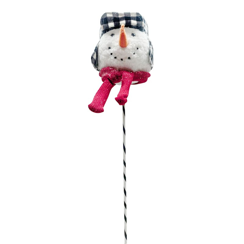 Snowman Head with Plaid Hat Pick, 26" | At Home