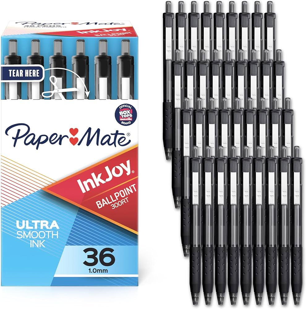 Paper Mate InkJoy 300RT Retractable Ballpoint Pens, Medium Point (1.0mm), Black, Pack of 36, Idea... | Amazon (US)