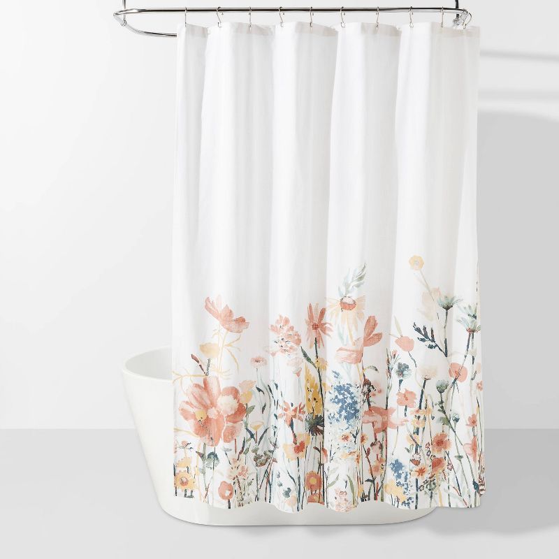 Watercolor Engineered Floral Shower Curtain - Threshold™ | Target