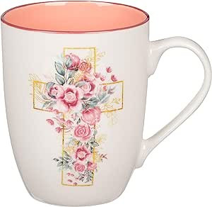 Christian Art Gifts Ceramic Coffee and Tea Mug for Women: Floral Cross Design, Inspirational Enco... | Amazon (US)