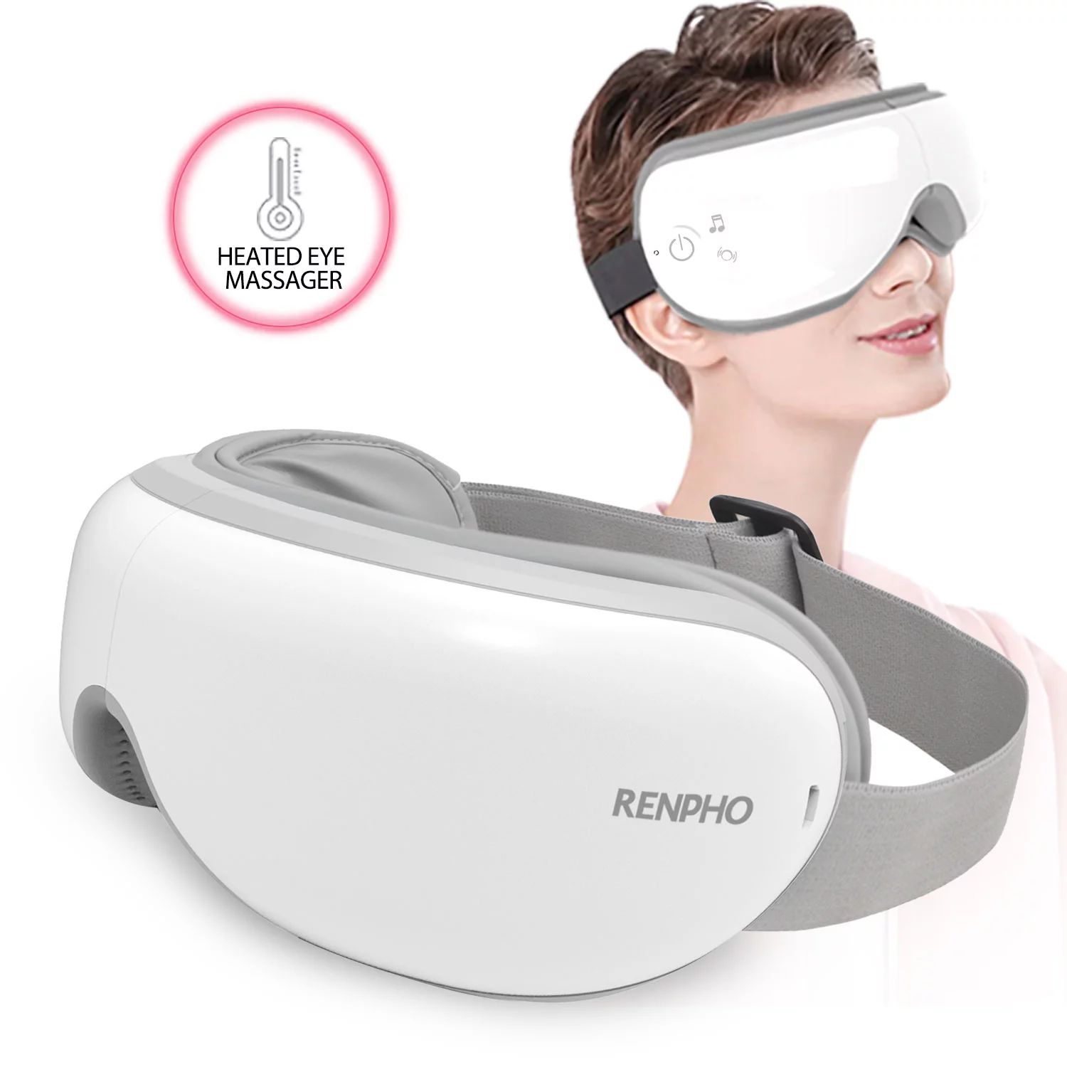 RENPHO Eye Massager with Heat, Air Compression Bluetooth Music Rechargeable Eye Therapy Massager ... | Walmart (US)