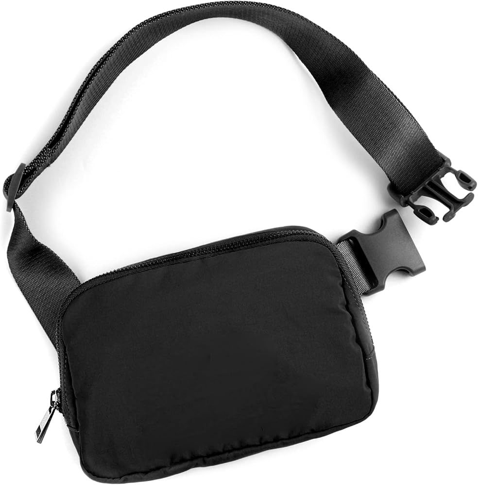 Didida Black Mini Belt Bag, Fashion Waist Packs Unisex Fanny Packs for Women Men crossbody with A... | Amazon (US)