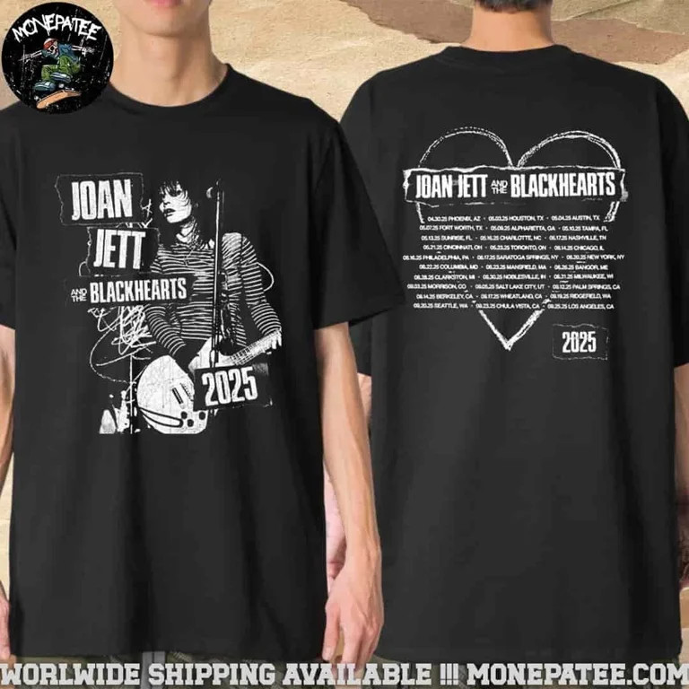 ZENUA Joan Jett Blackhearts Tour 2025 Two Sided T-Shirt Hot Trending Shirt/Sweatshirt/Hoodie | Walmart (US)