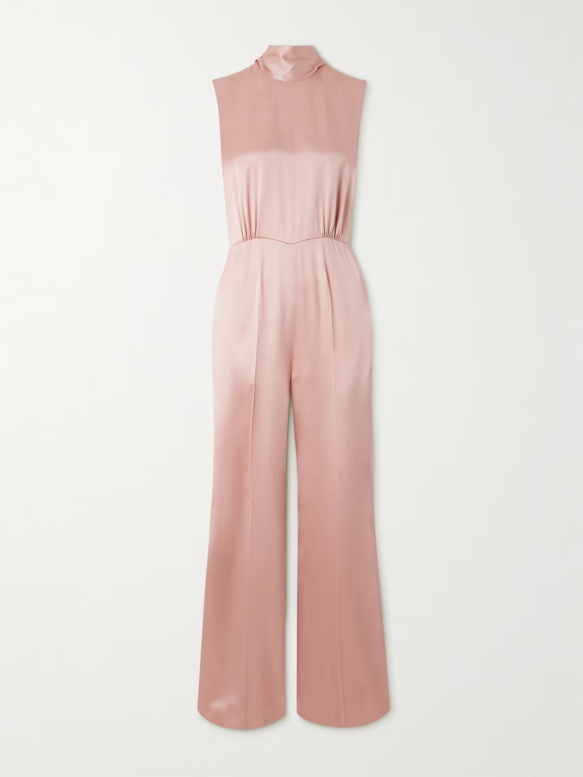 Nicole tie-neck silk-blend satin jumpsuit | NET-A-PORTER (UK & EU)