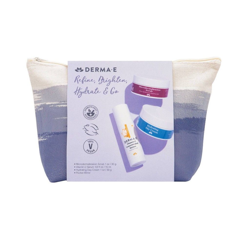 DERMA E Refine Brighten Hydrate and Go Skincare Gift Set - 2.5oz/3pc | Target
