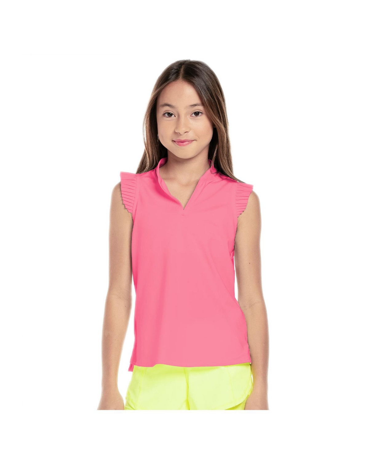 Lucky In Love Girls Pleat Me Up Sleeveless Golf Polo - Pink | Macy's